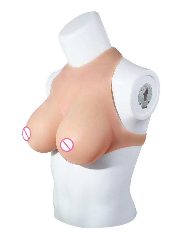 Vein-Textured Neck-Hanging Silicone Breast Forms