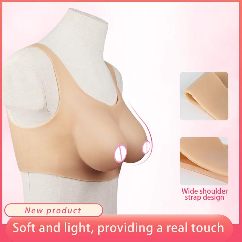 B-G Cup Short-sleeve Round-neck Silicone Breastplate