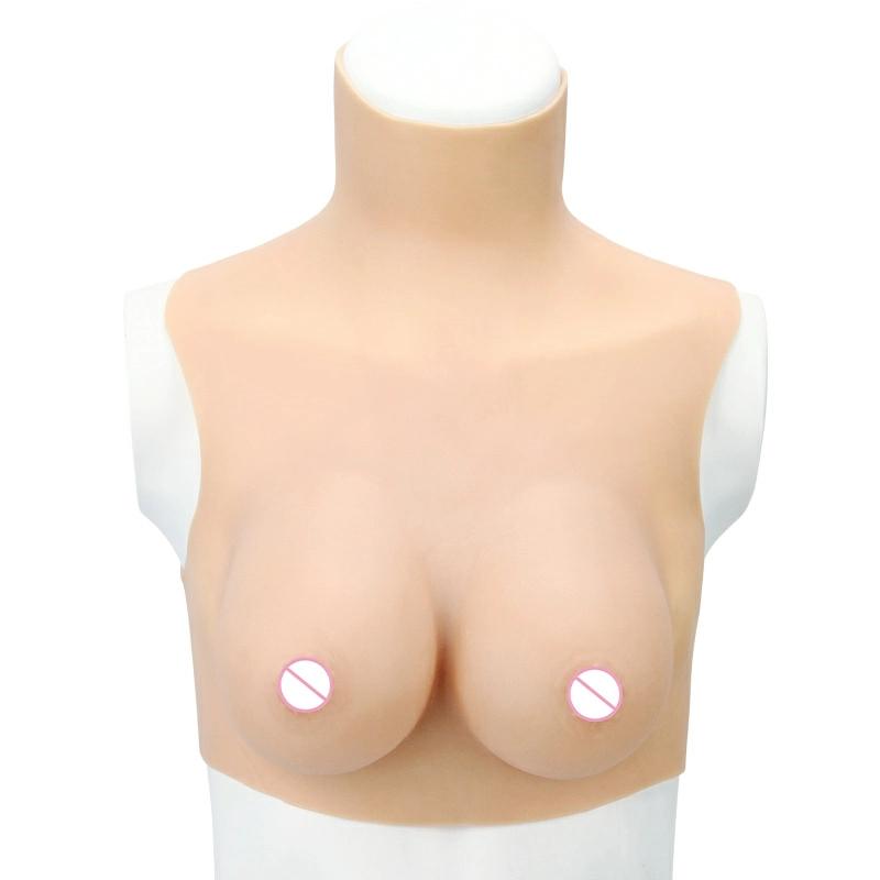 B-H Cup High Neck Short-sleeve Silicone Breastplate