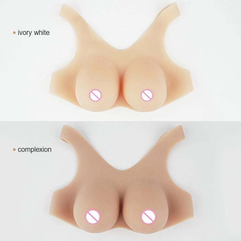 B-E Cup Short-sleeve Round-neck Magic Tape Silicone Breastplate