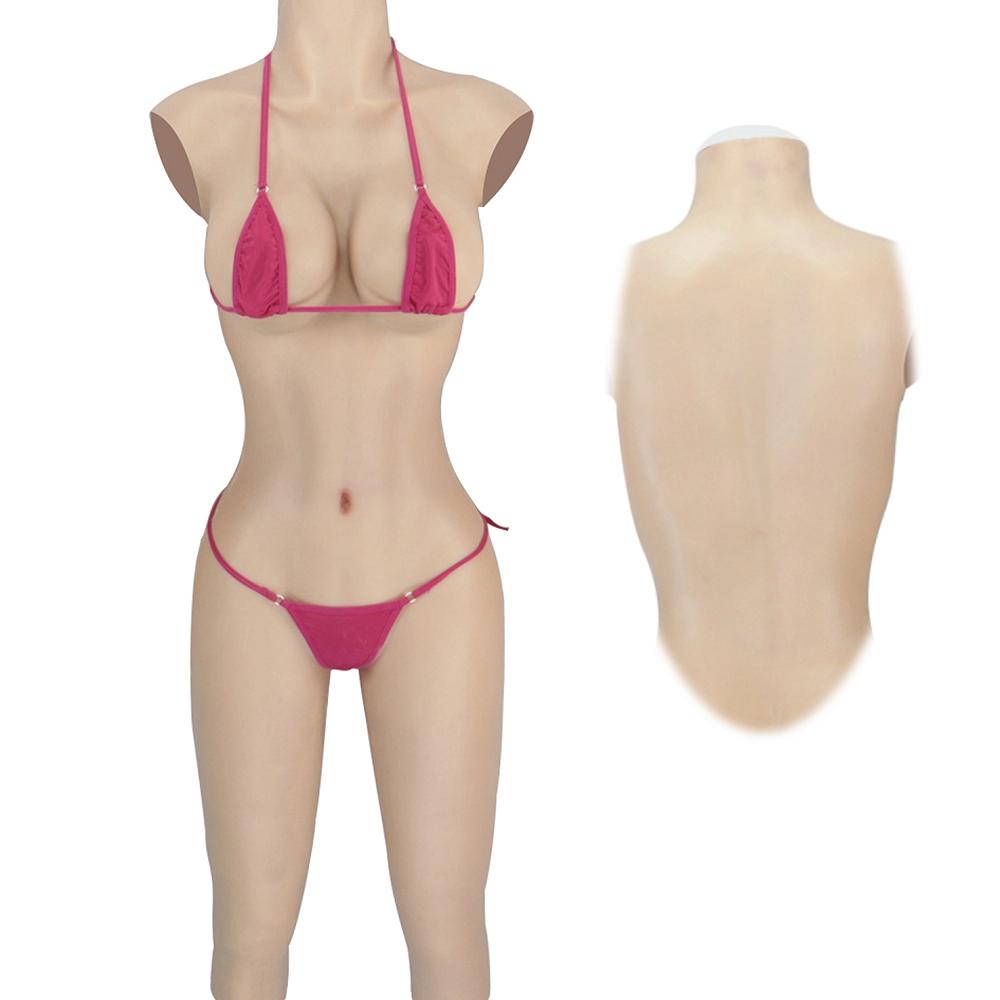 C-G cup One piece silicone tight-fitting half-length with vaginal tube