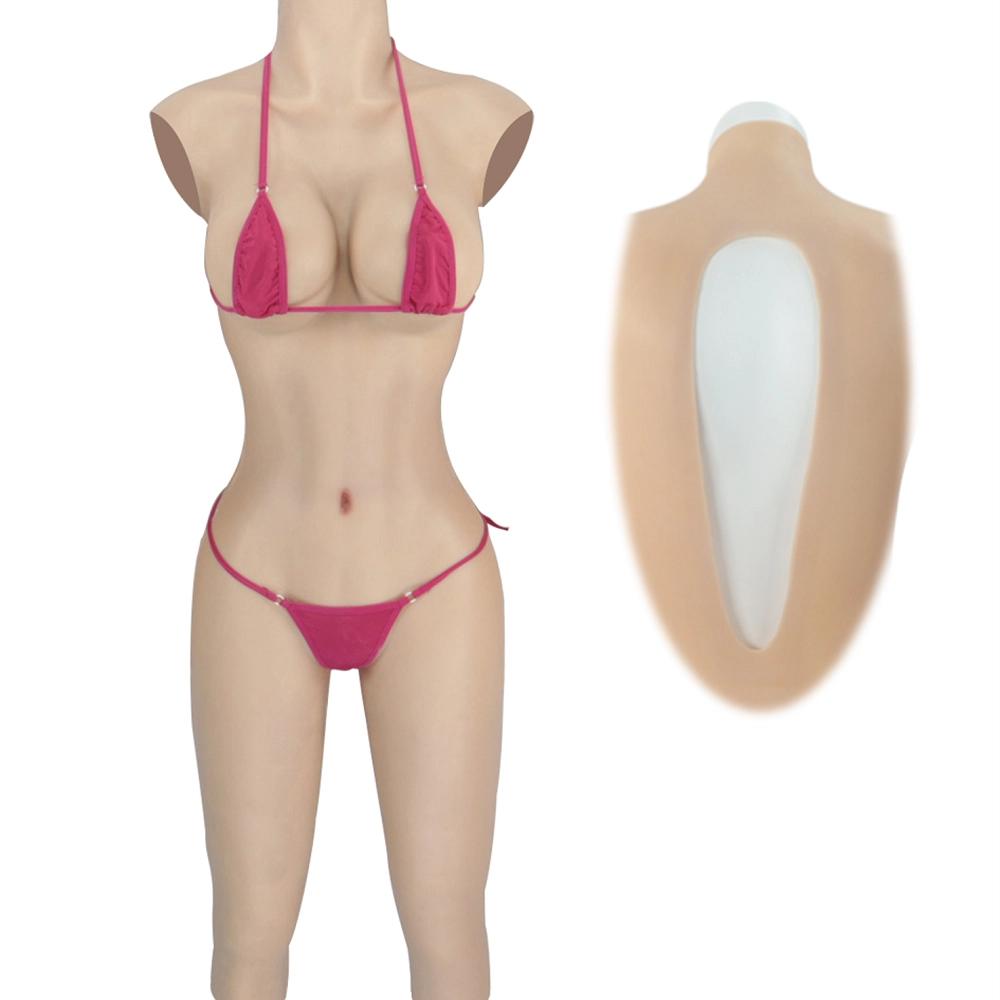 C-G cup hollow silicone tight-fitting half-length with vaginal tube
