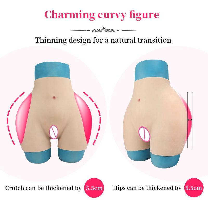 Larger Silicone Open-crotch Pants Hip Enhancer