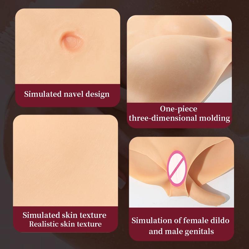 High waist Fake Vagina Silicone Panties