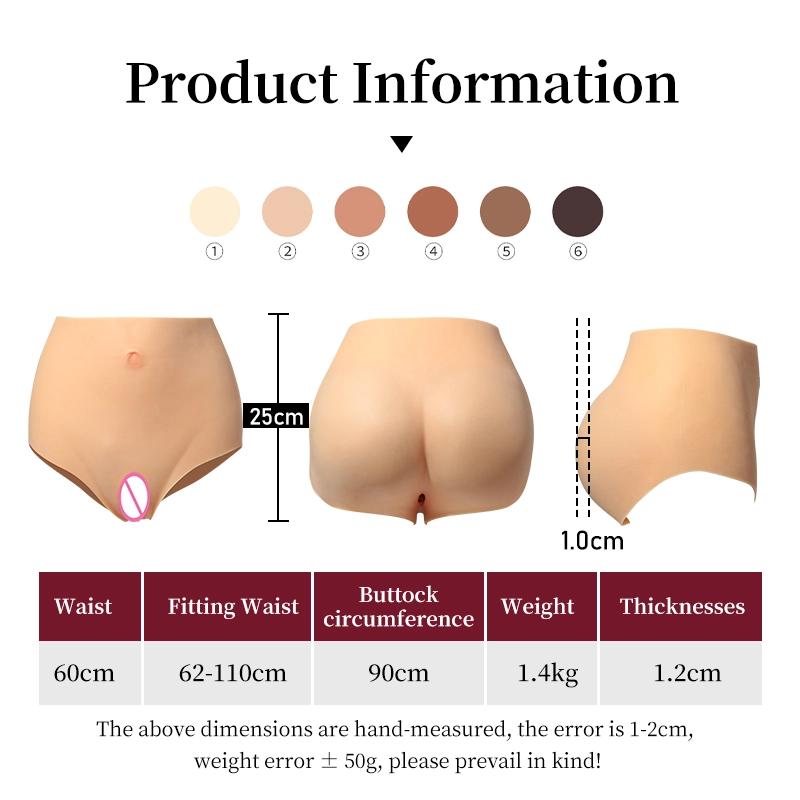 High waist Fake Vagina Silicone Panties
