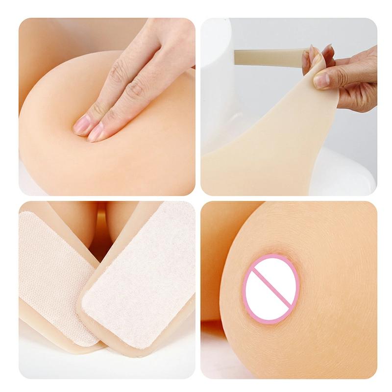 B-E Cup High Neck Short-Sleeve  Magic Tape Silicone Breastplate