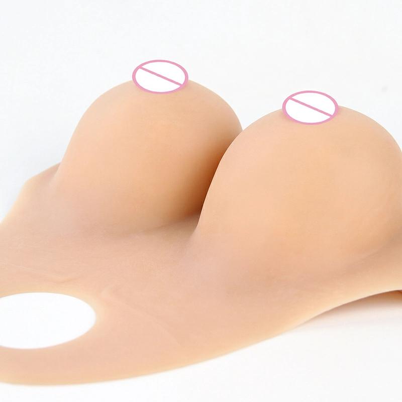 B-E Cup High Neck Short-Sleeve  Magic Tape Silicone Breastplate