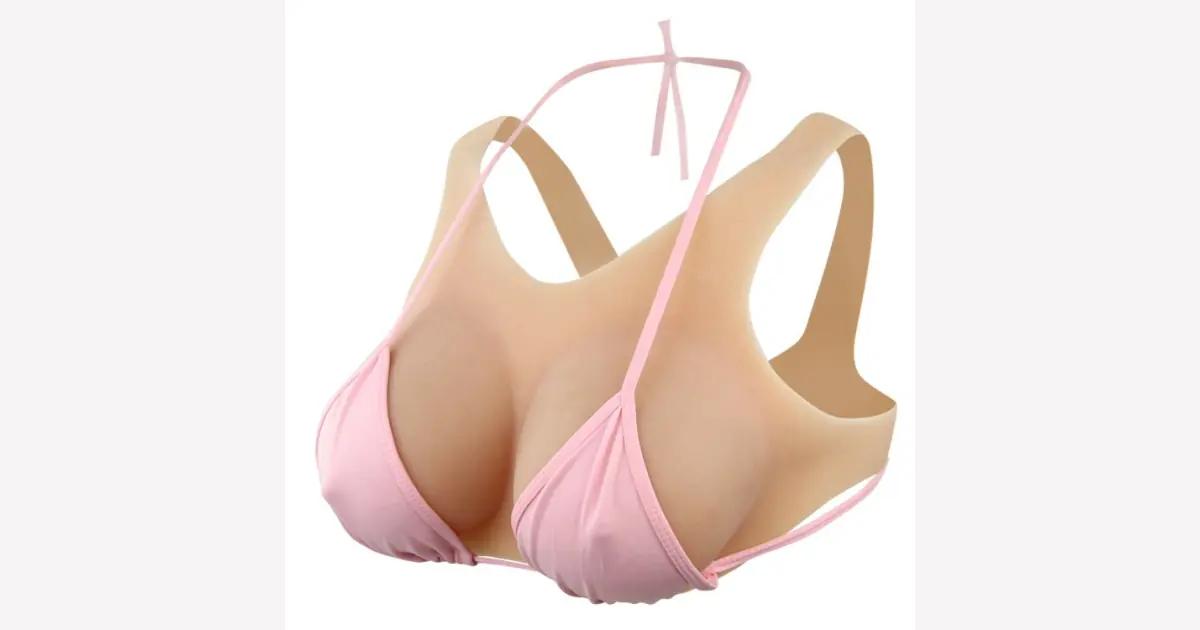 Silicone breastplate viewed from the side before fitting
