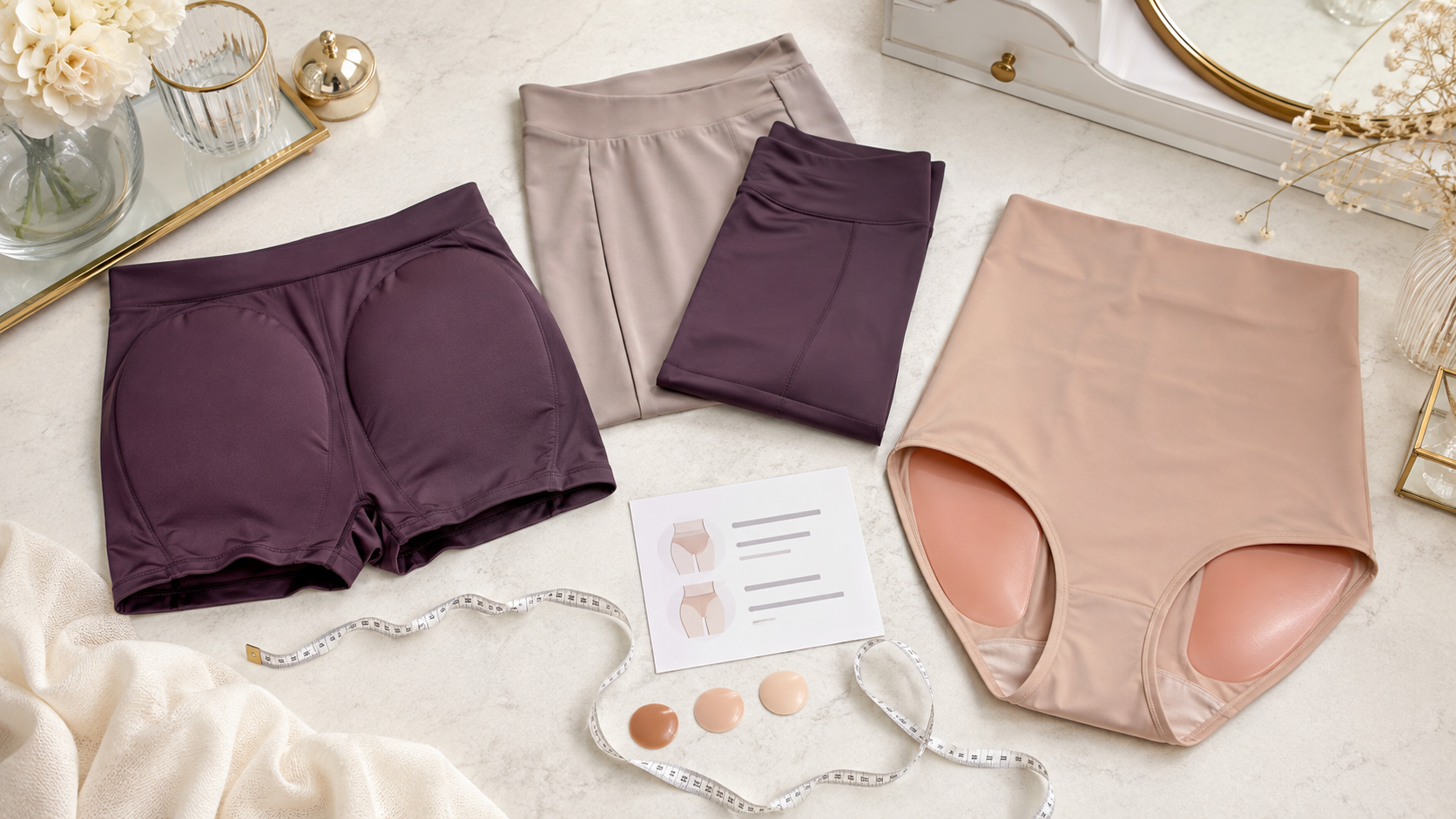 Pants hip and silicone panties comparison for crossdresser lower body shaping