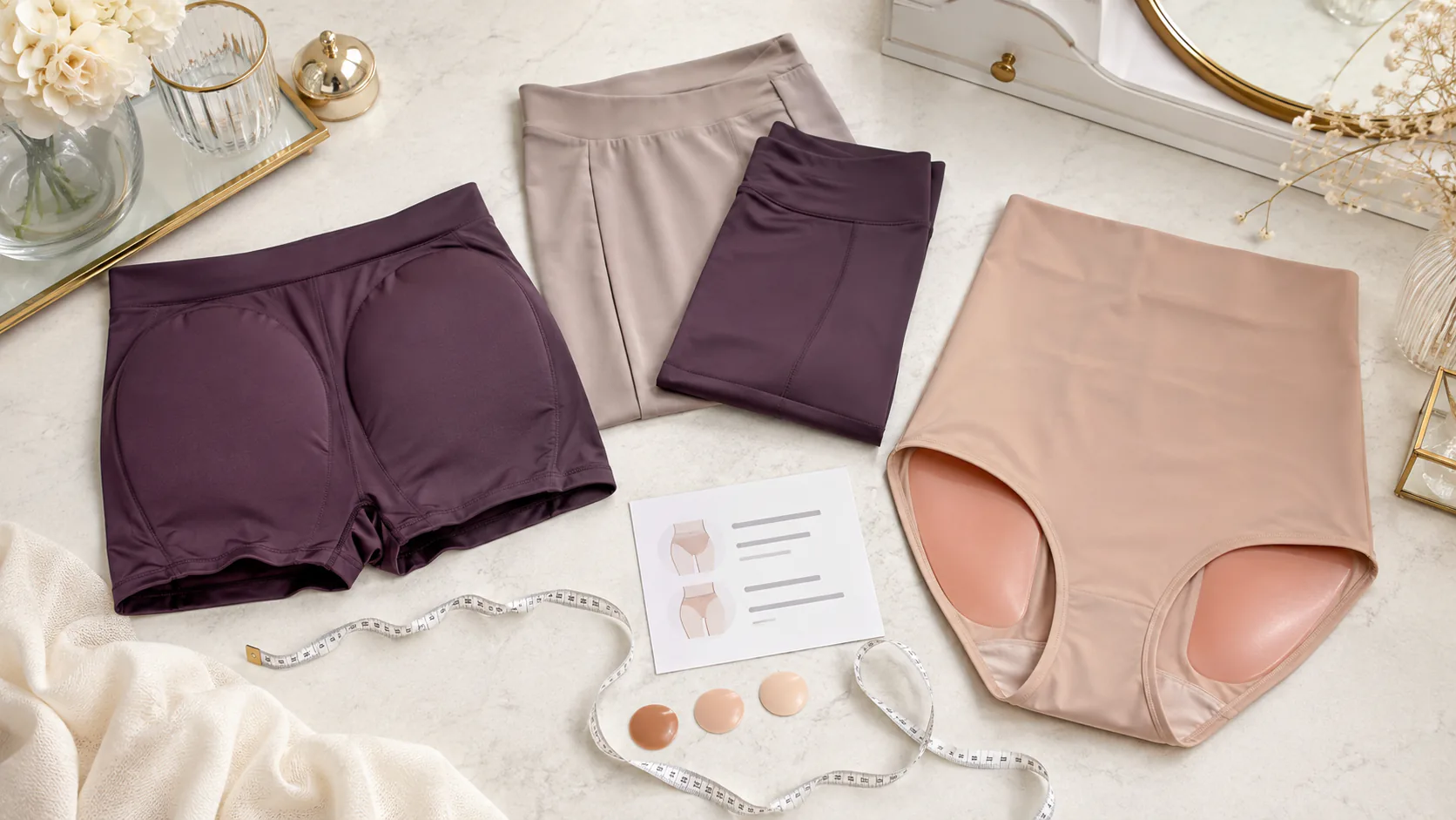 Pants hip and silicone panties comparison for crossdresser lower body shaping