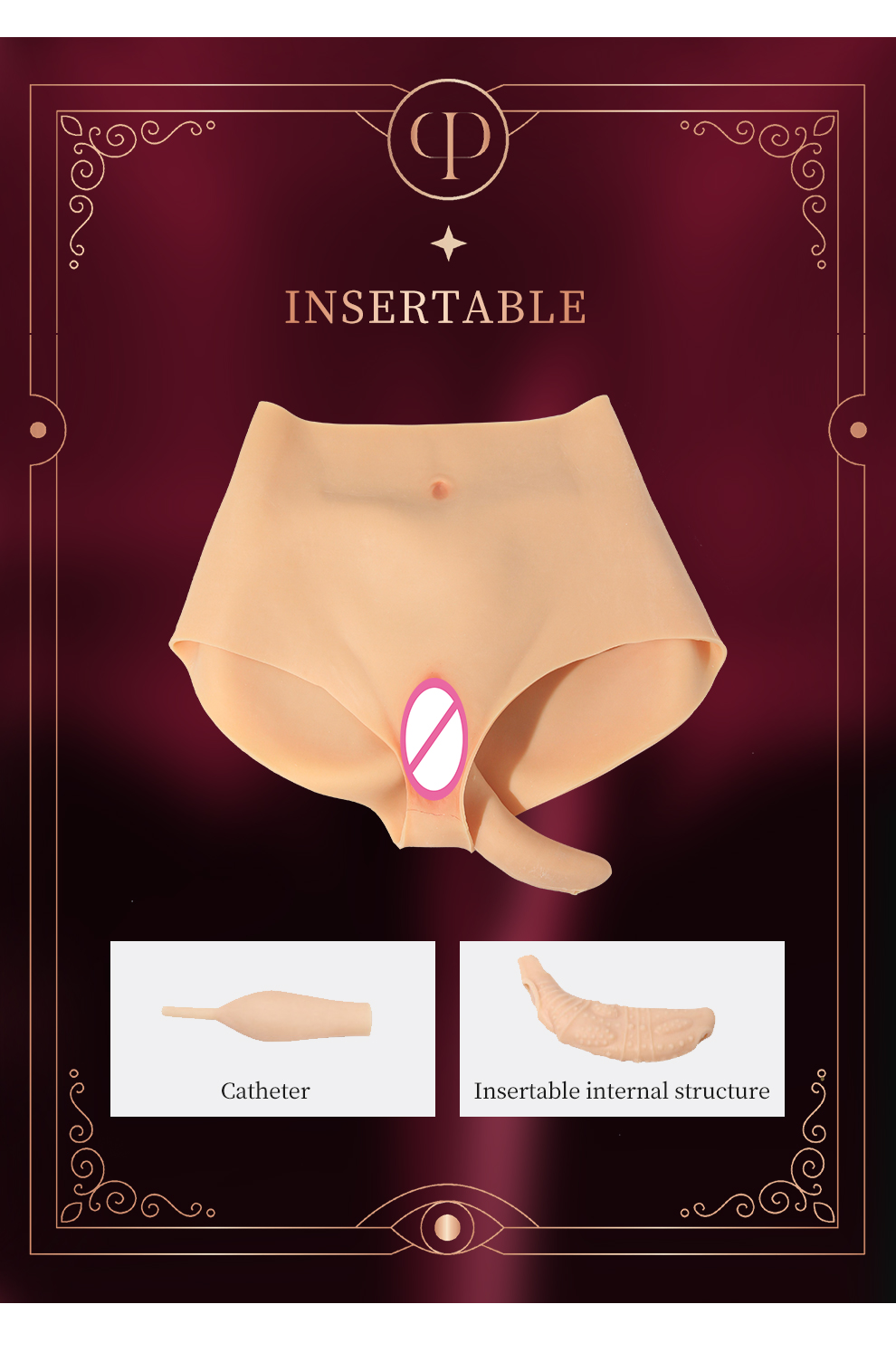 High-Waist Fake Vagina Silicone Panties detail 5