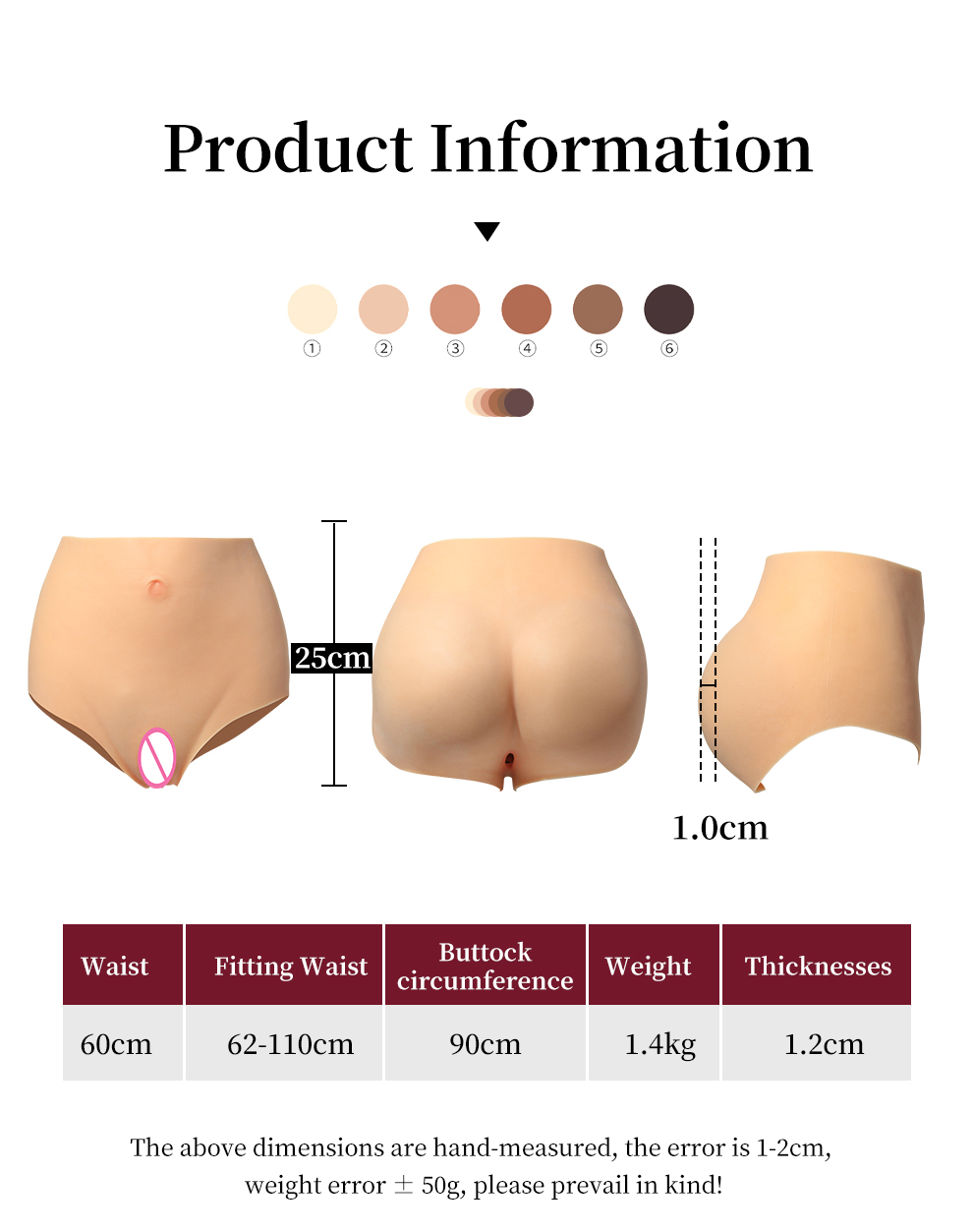 High-Waist Fake Vagina Silicone Panties detail 6