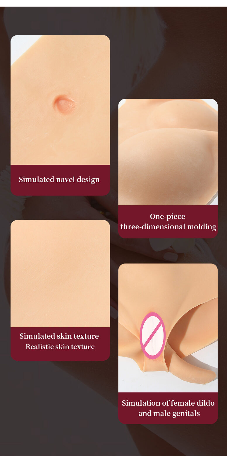 High-Waist Fake Vagina Silicone Panties detail 8
