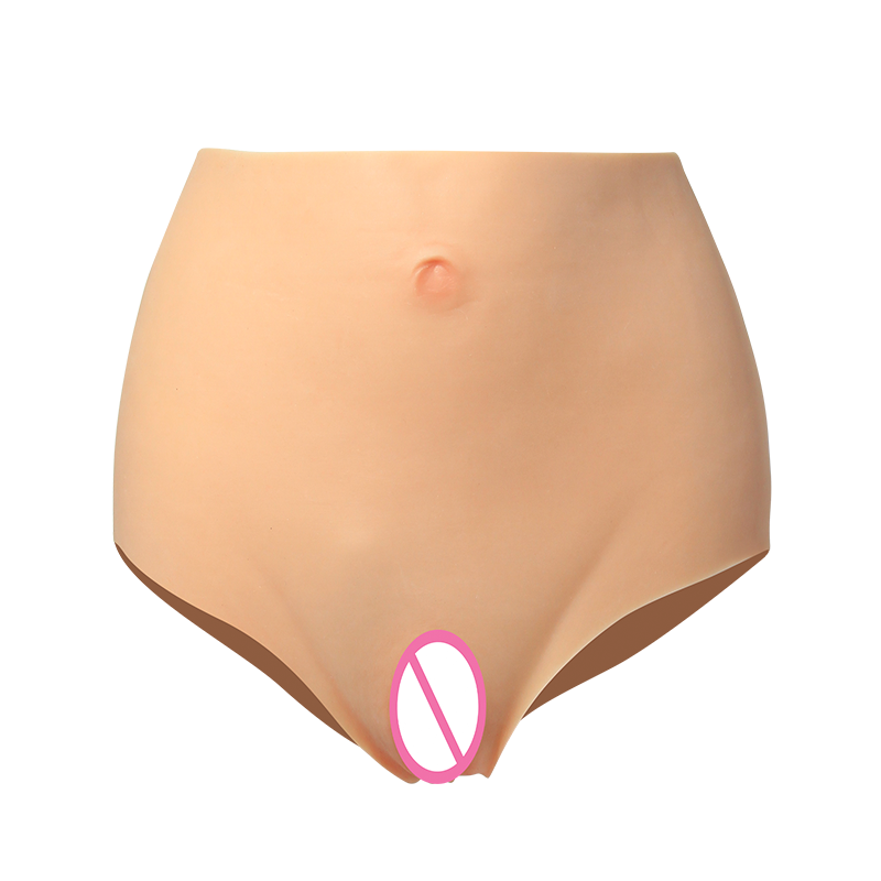 High-Waist Fake Vagina Silicone Panties