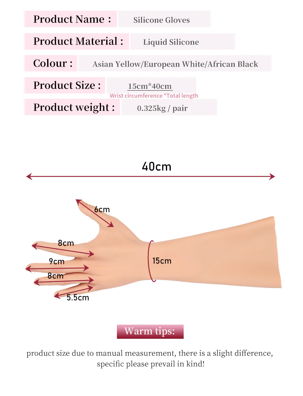 Realistic Silicone Feminine Hand Gloves detail 9