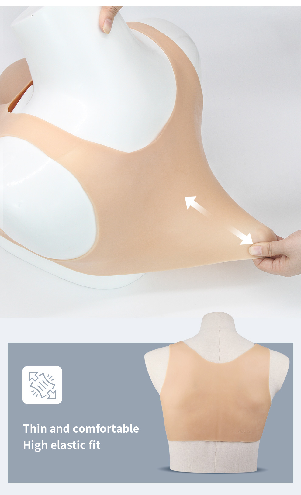 T-1 Classic Teardrop Silicone Breastplate detail 3