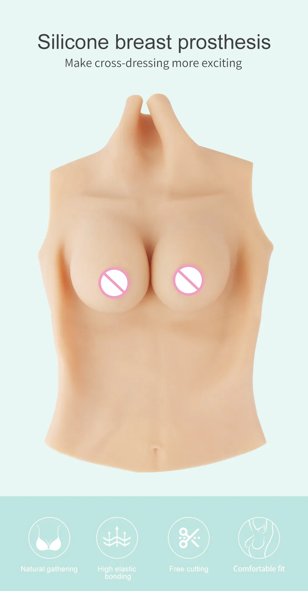 T-3 Enhanced Silicone Breastplate — Natural Bounce detail 5