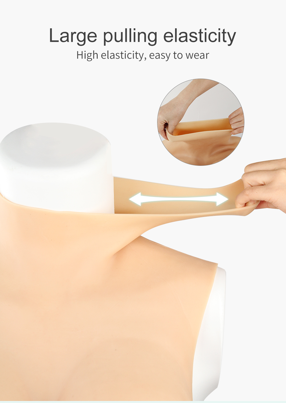 T-3 Enhanced Silicone Breastplate — Natural Bounce detail 4