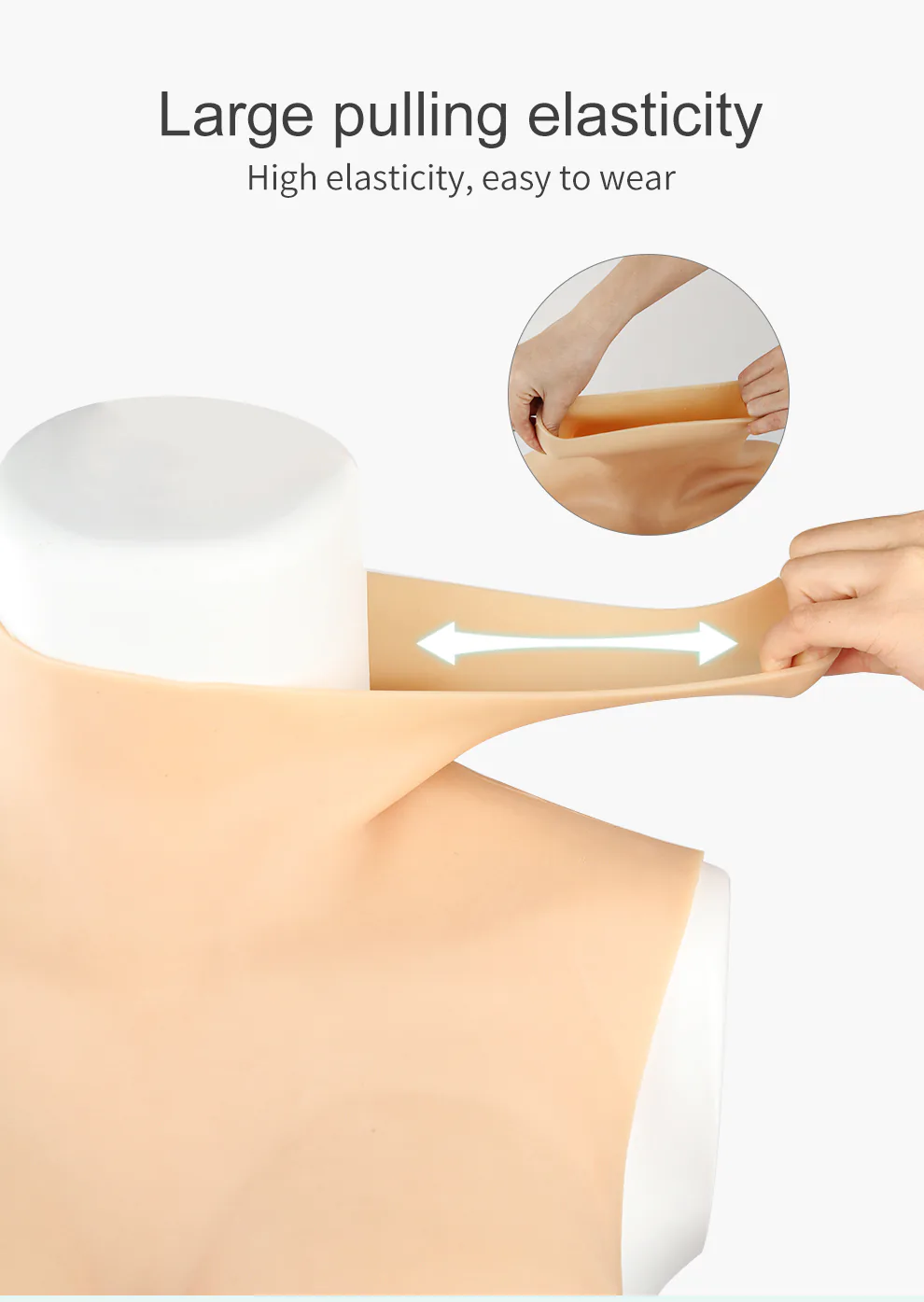 T-3 Enhanced Silicone Breastplate — Natural Bounce detail 7