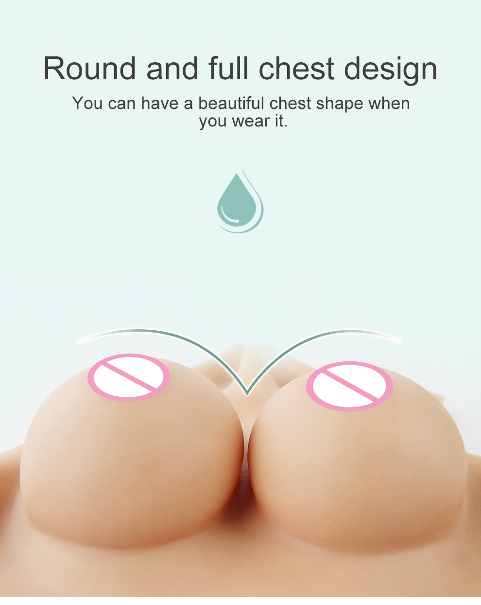 T-3 Enhanced Silicone Breastplate — Natural Bounce detail 5