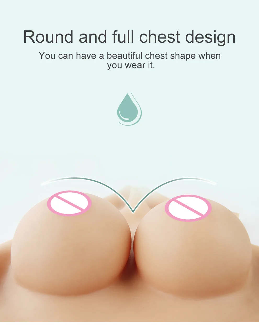 T-3 Enhanced Silicone Breastplate — Natural Bounce detail 9