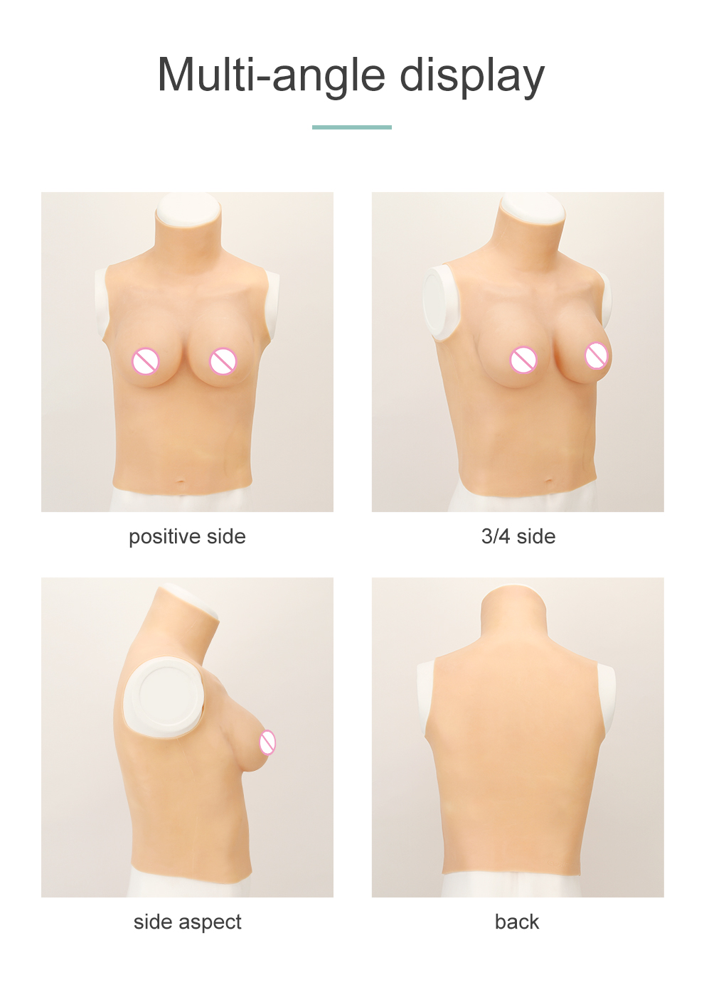 T-3 Enhanced Silicone Breastplate — Natural Bounce detail 6