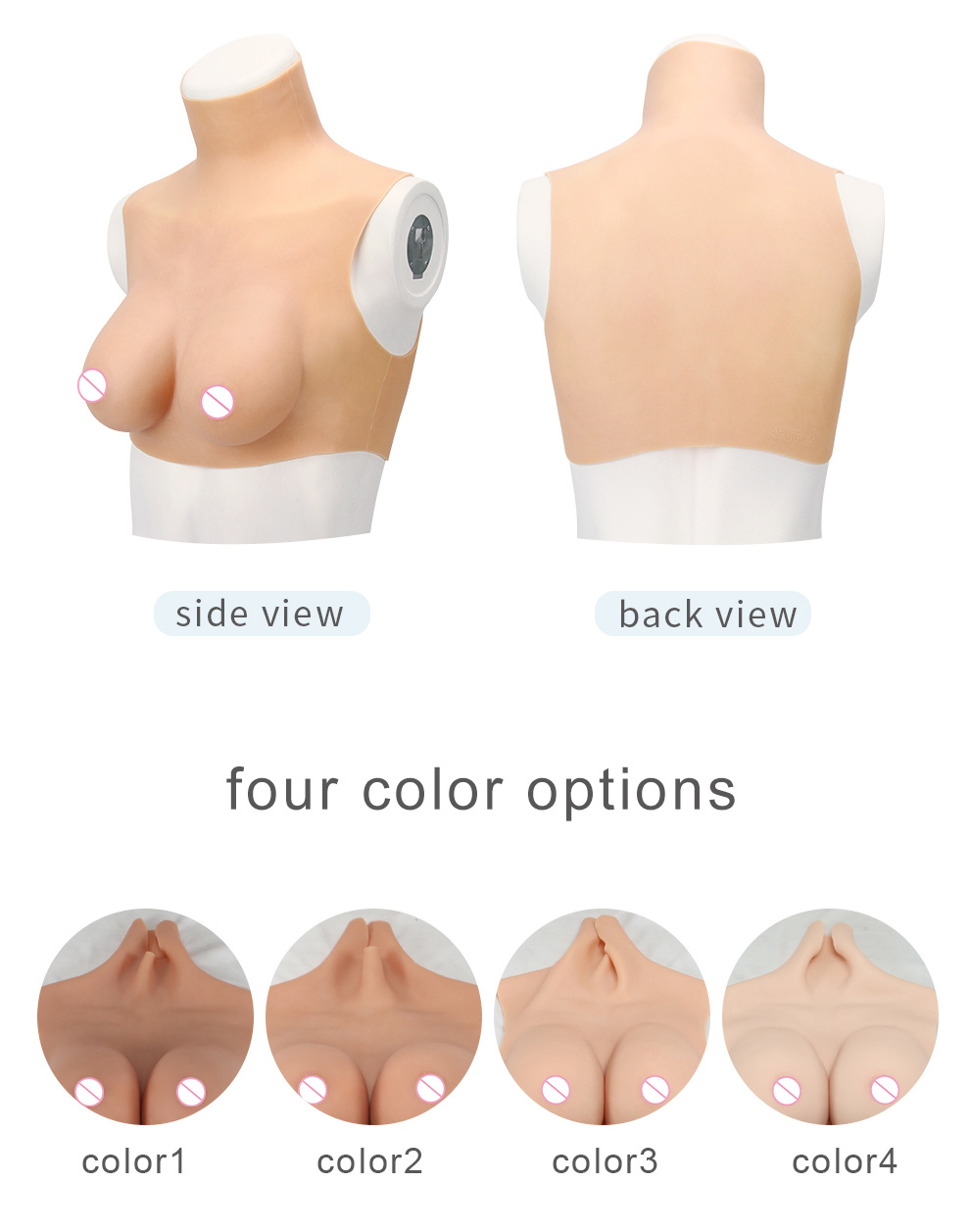 T-C2 Full Coverage Silicone Breastplate — Big Cup detail 4