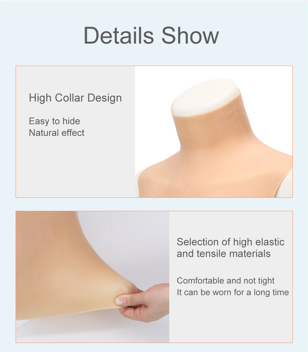 T-C2 Full Coverage Silicone Breastplate — Big Cup detail 6