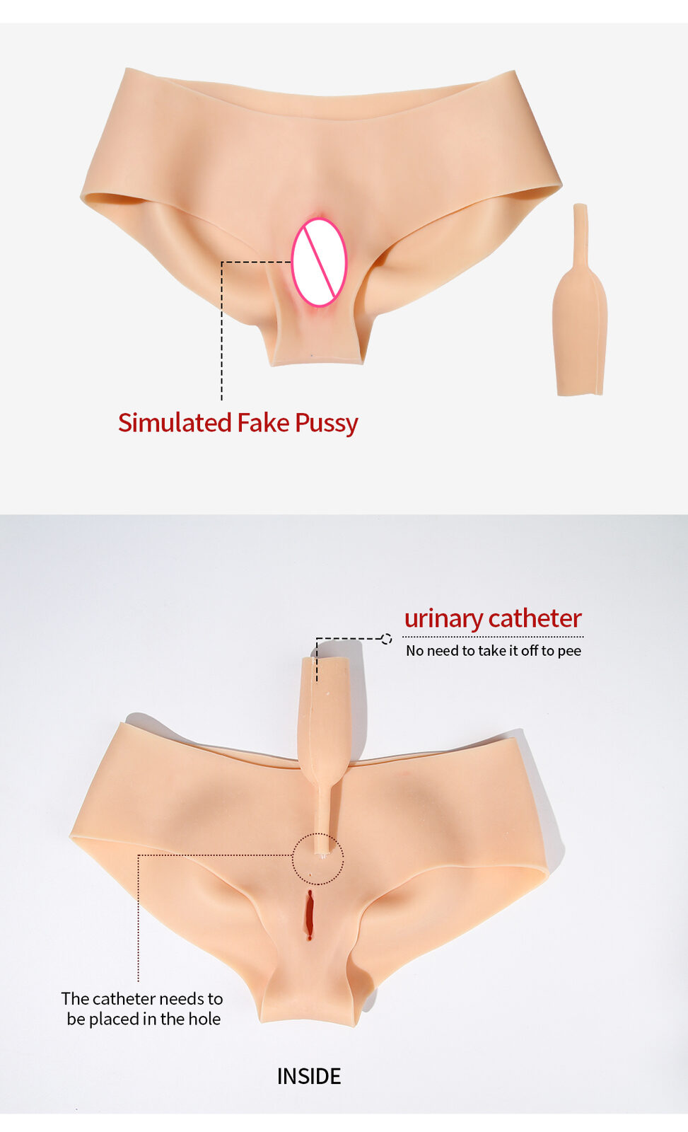 Fake Vagina Silicone Triangle Panties — Realistic Detail detail 3