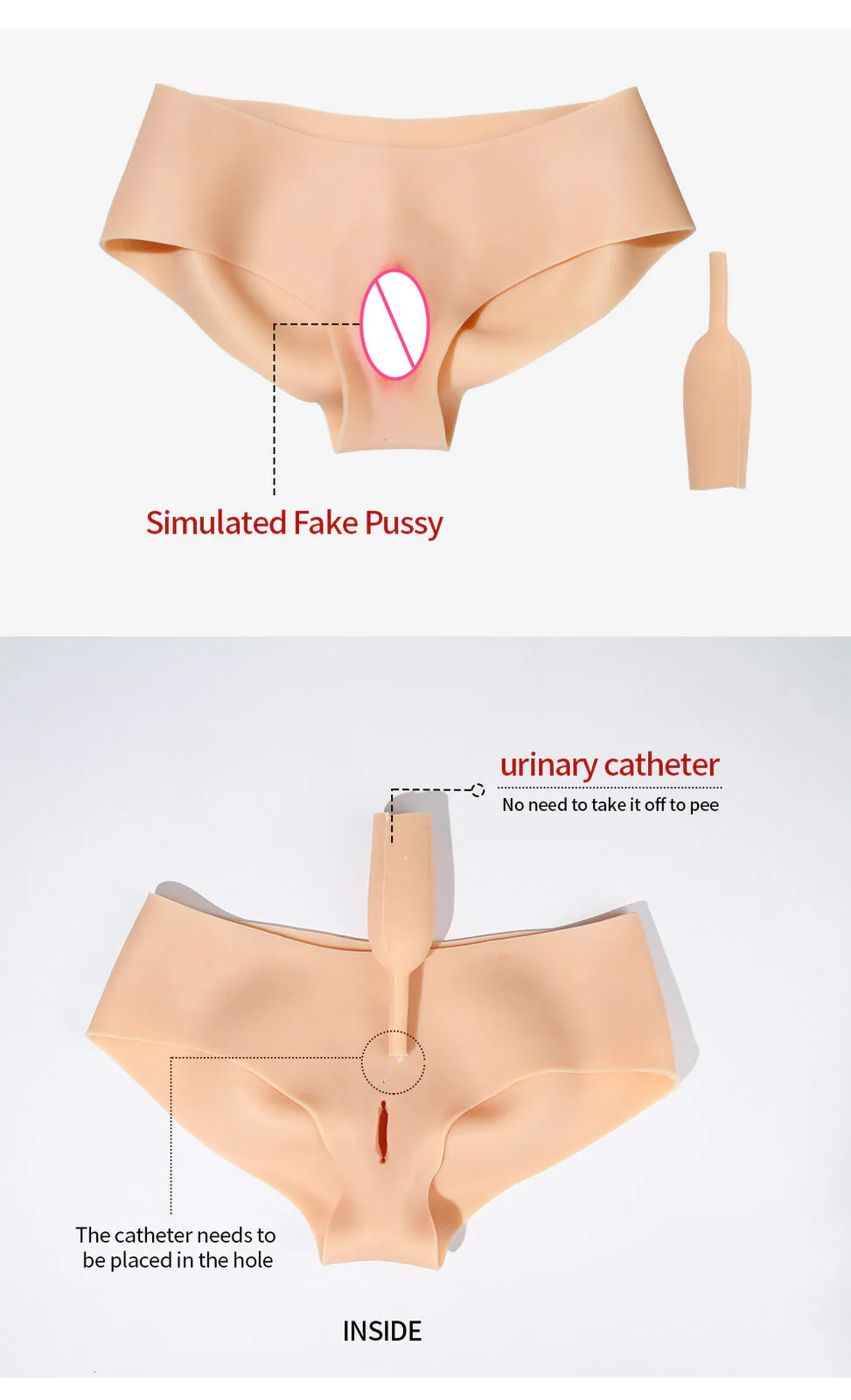 Fake Vagina Silicone Triangle Panties — Realistic Detail detail 5