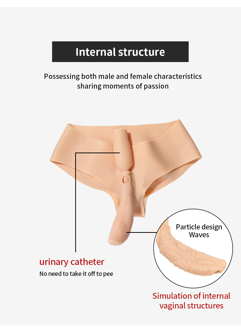 Fake Vagina Silicone Triangle Panties — Realistic Detail detail 5