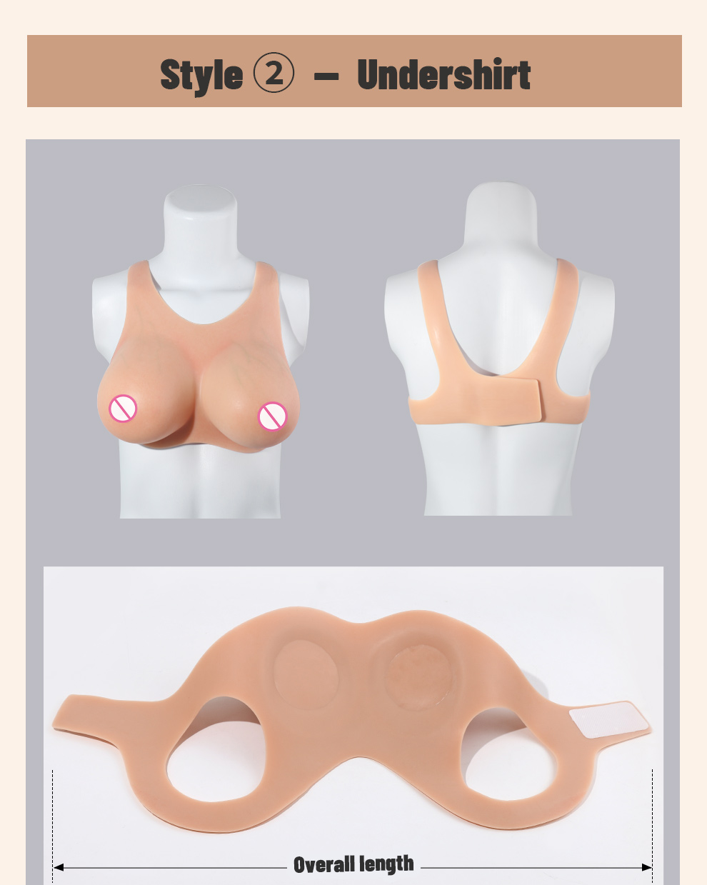 Vein-Textured Neck-Hanging Silicone Breast Forms detail 14