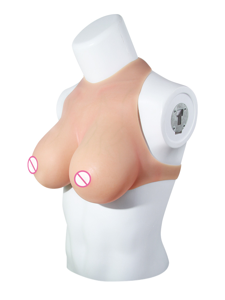 Vein-Textured Neck-Hanging Silicone Breast Forms