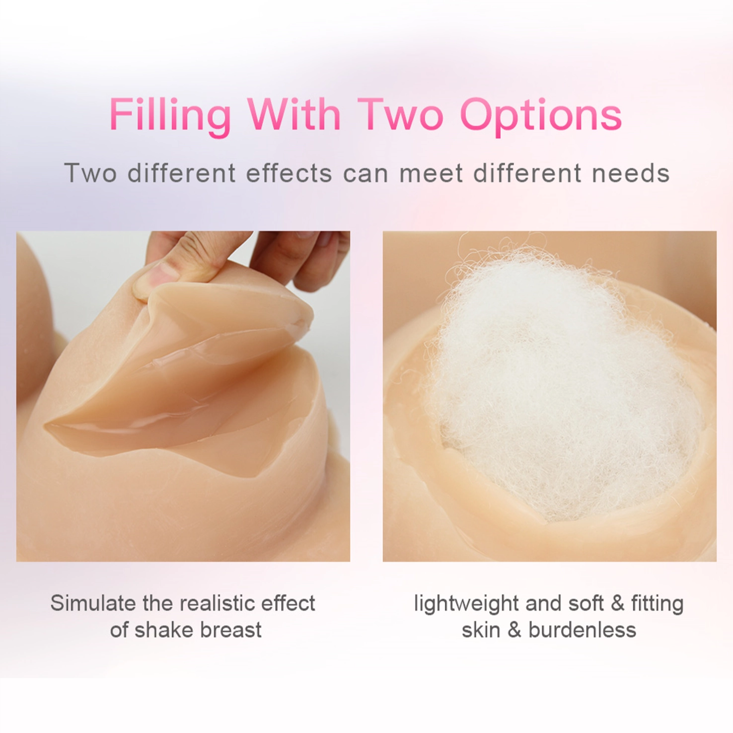 C-G cup Back zipper silicone tight-fitting half-length with vaginal tube