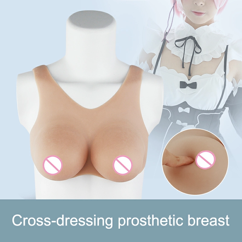 B-E Cup Short-sleeve Round-neck Magic Tape Silicone Breastplate