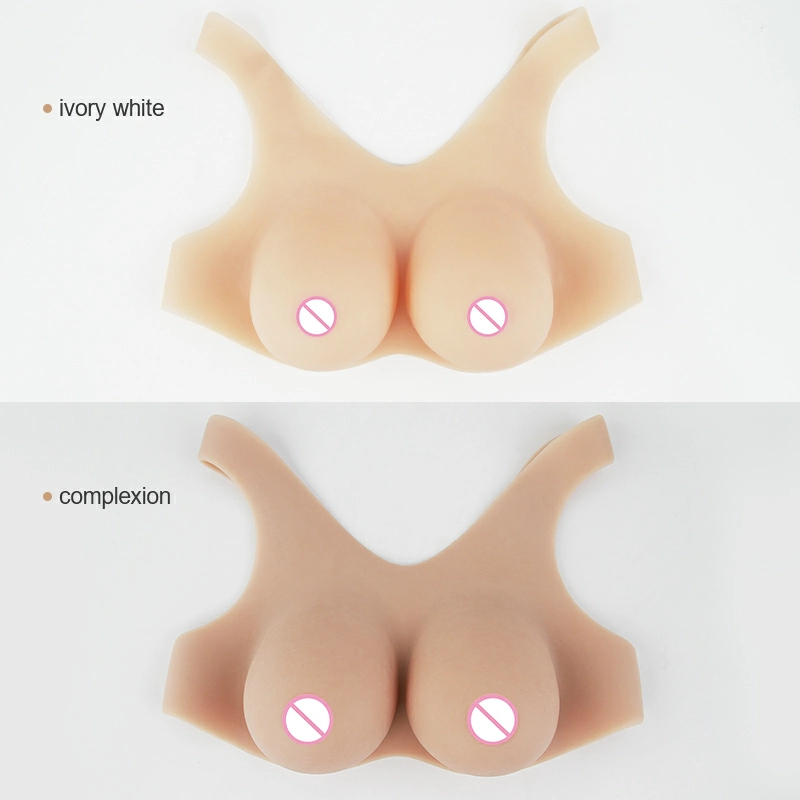 B-E Cup Short-sleeve Round-neck Magic Tape Silicone Breastplate