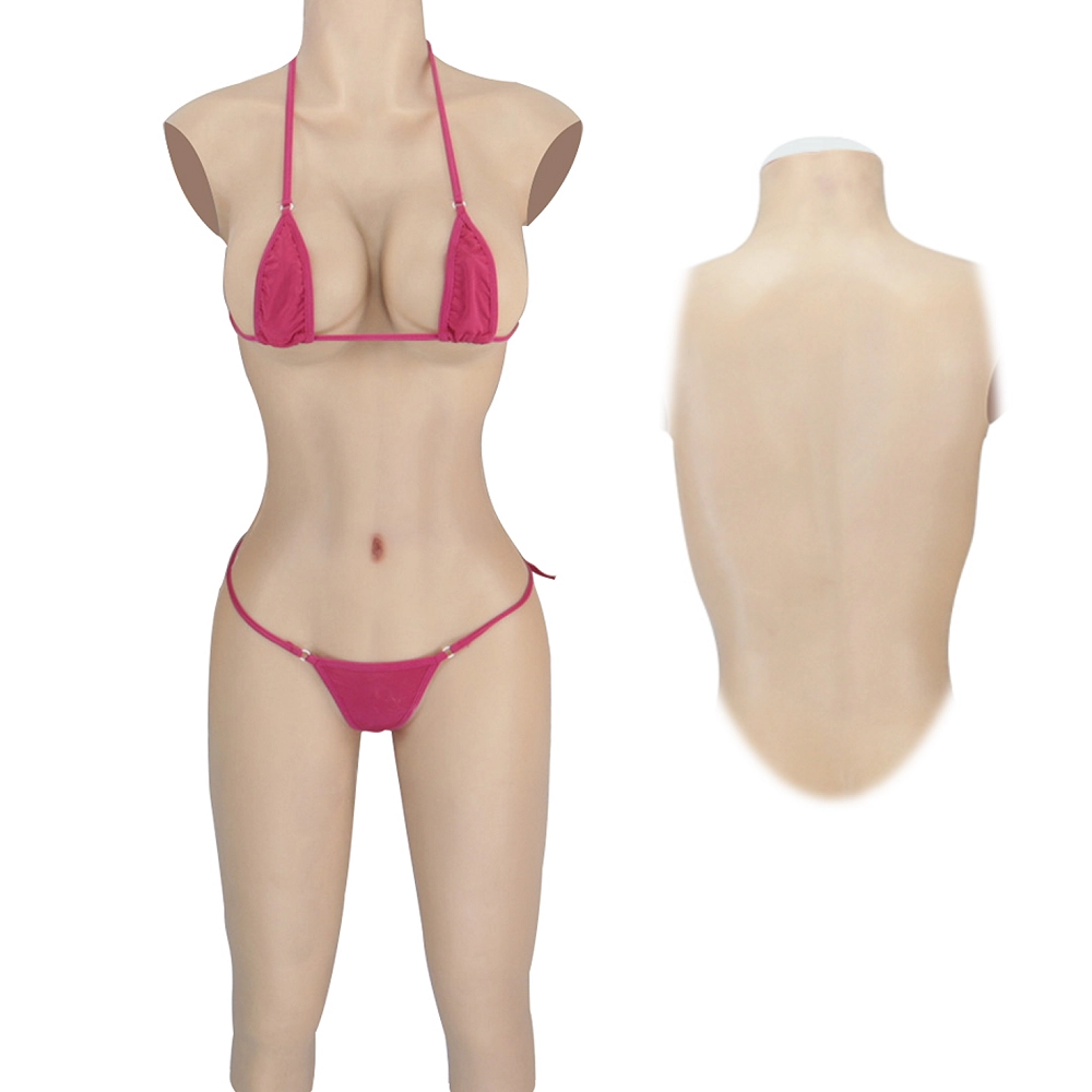 C-G cup One piece silicone tight-fitting half-length with vaginal tube