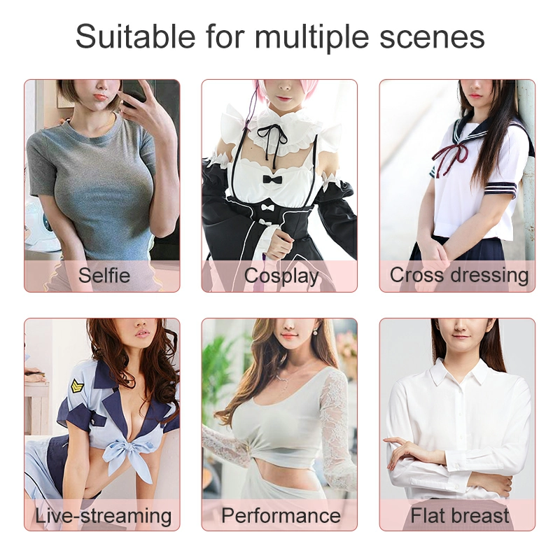 B-H Cup High Neck Collar Long Silicone Breastplate